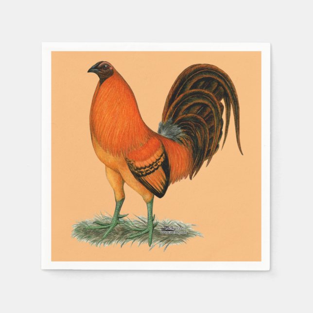 Gamecock Ginger Red Rooster Serviette (Vorderseite)