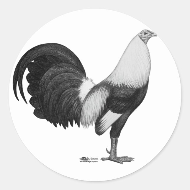 Gamecock Gray Duckwing Runder Aufkleber (Vorderseite)