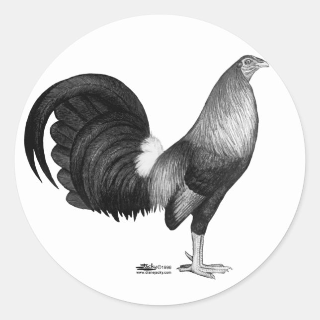 Gamecock Red Hatch Runder Aufkleber (Vorderseite)