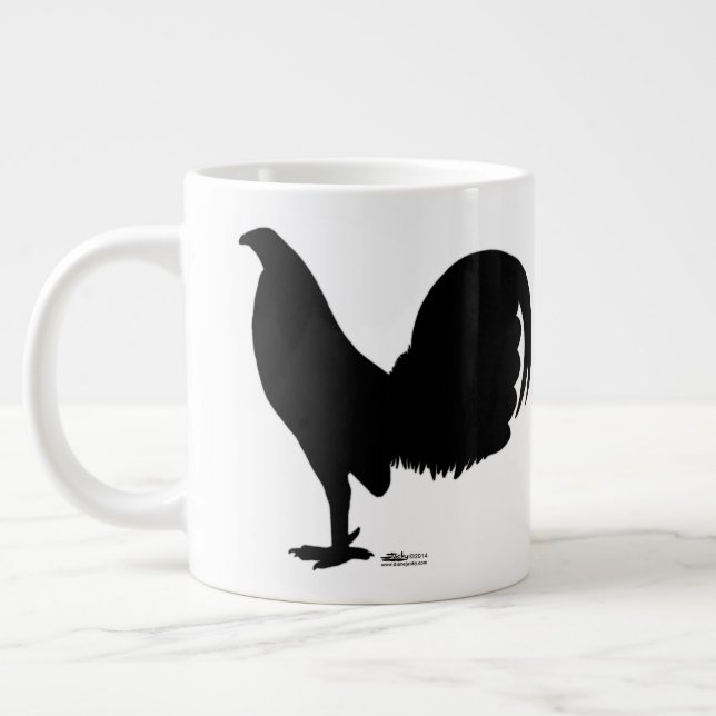 Gamecock-Rooster-Silhouette Jumbo-Tasse (Links)