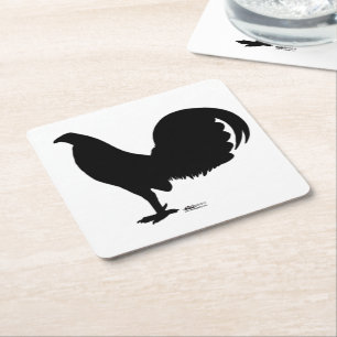 Gamecock Rooster-Silhouette Rechteckiger Pappuntersetzer