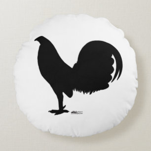 Gamecock Rooster-Silhouette Rundes Kissen