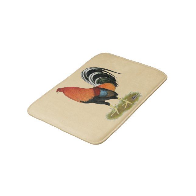 Gamecock Wheaten Rooster Badematte (Schrägansicht)