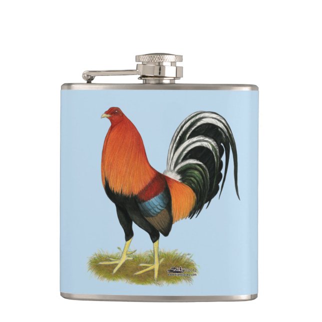 Gamecock Wheaten Rooster Flachmann (Vorderseite)