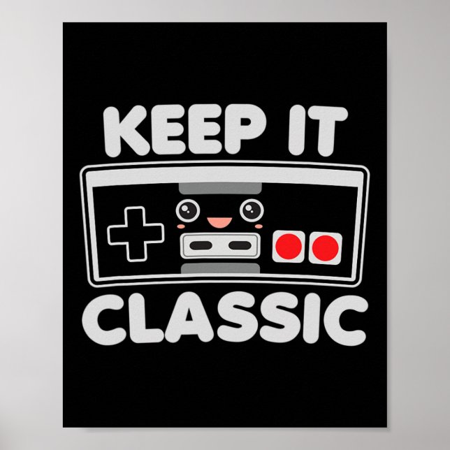 Gamecontroller Behielt es auf Spaß 80er Retro Dunk Poster (Vorne)