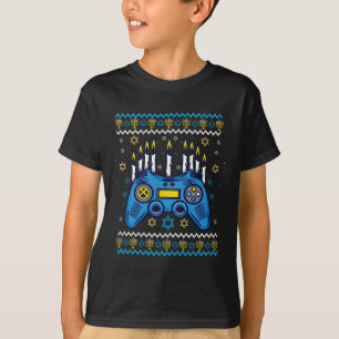 Gamecontroller Hanukkah Menorah Candles Jüdisches  T-Shirt