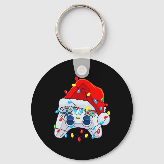 Gamecontroller Weihnachts-Weihnachtsmannmütze Game Schlüsselanhänger (Vorderseite)