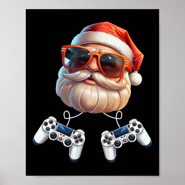Gamecontroller WeihnachtsGamer-Gamingenthusiast Poster (Vorne)