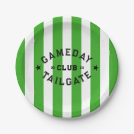 Gameday Tailgate Club Green Strip Custom Party Pappteller
