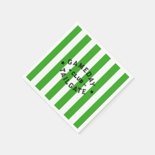 Gameday Tailgate Club Green Strip Custom Party Serviette
