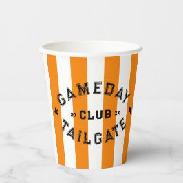 Gameday Tailgate Club Orange Strip Custom Party Pappbecher