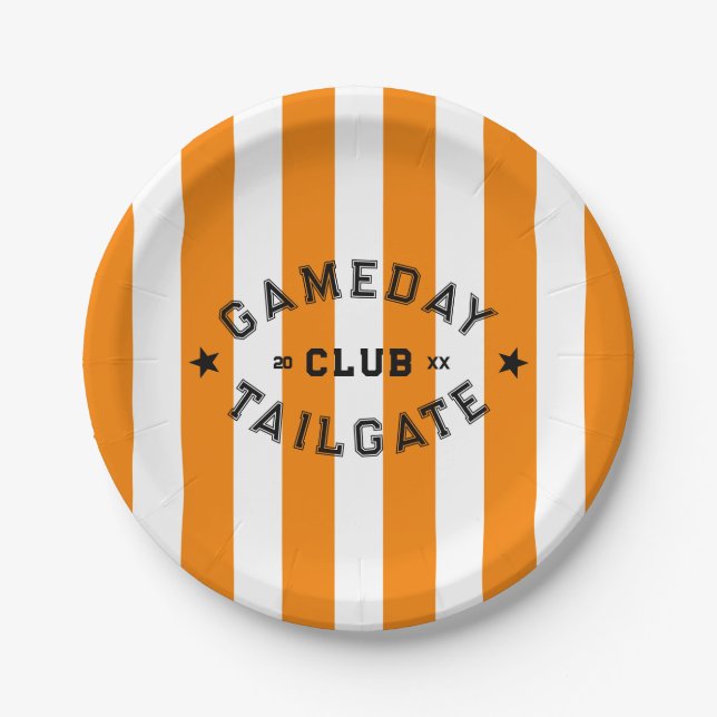 Gameday Tailgate Club Red Strip Custom Party Pappteller (Vorderseite)