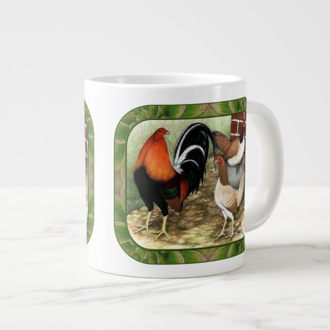 Gamefowl im Betrieb Jumbo-Tasse (Vorderseite Rechts)