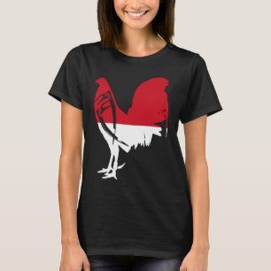 Gamefowl Indonesische Flagge Hahnenfänger Gamef T-Shirt