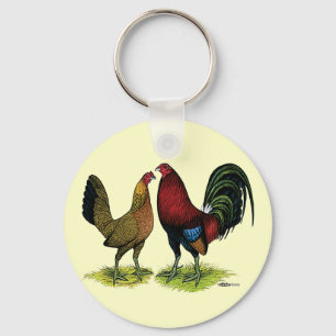 Gamefowl-Paar Schlüsselanhänger