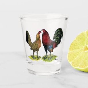 Gamefowl-Paar Schnapsglas