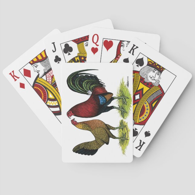 Gamefowl-Paar Spielkarten (Rückseite)