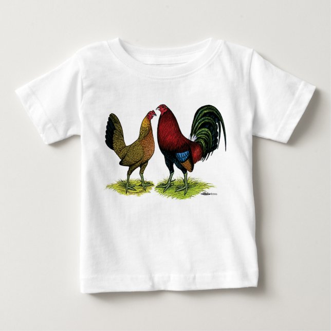 Gamefowl Paare Baby T-shirt (Vorderseite)