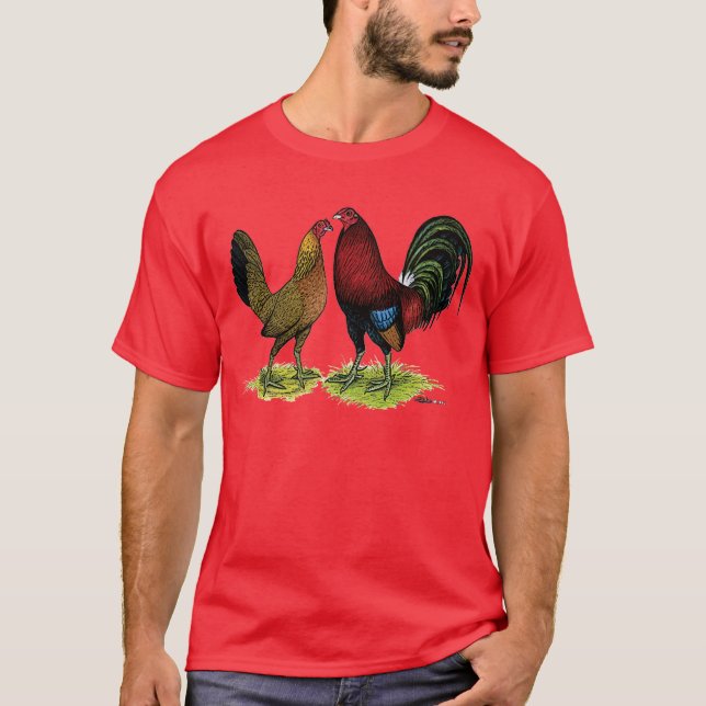 Gamefowl Paare T-Shirt (Vorderseite)