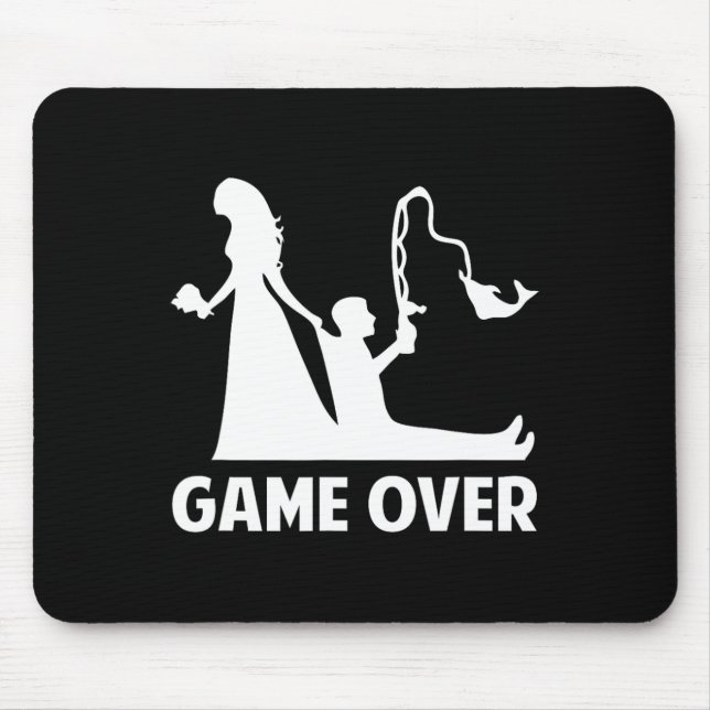 Gameover Bride Groom Wedding Bachelor Bachelorette Mousepad (Vorne)