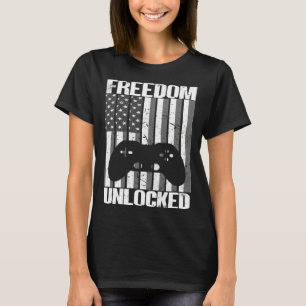 Gamer 4. Juli Freiheit freigeschaltet Videospiele T-Shirt