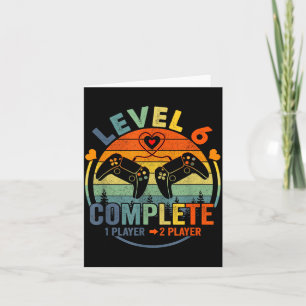 Gamer 6. Hochzeitstag Level Artwork Karte