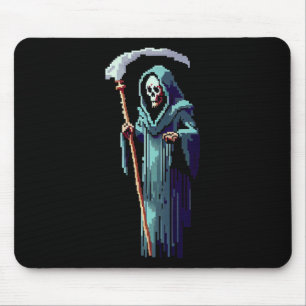 Gamer 8 Bit Pixel Art Video Game Grim Sensenmann v Mousepad