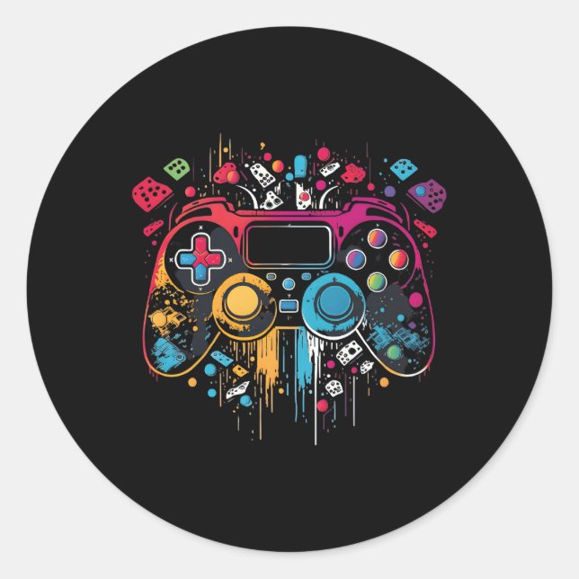 Gamer Aesthetic Gaming Video Games Ns Runder Aufkleber (Vorderseite)
