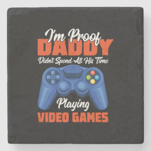 Gamer Art all my Daddy Time Play Video Games Steinuntersetzer