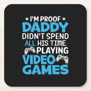 Gamer Art all my Daddy Time Playing Games Rechteckiger Pappuntersetzer