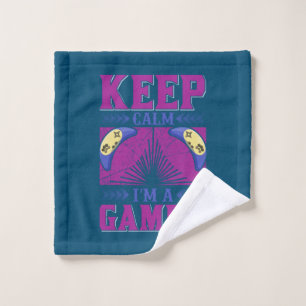 Gamer Art Behielt Calm I Bin Gamer Waschlappen