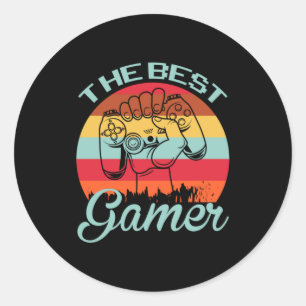 Gamer Art Der beste Gamer Runder Aufkleber