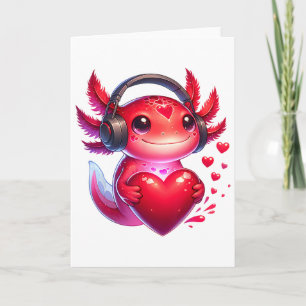 Gamer Axolotl Valentinstag Videospiele Jungen Kind Karte