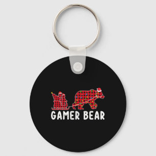 Gamer Bear Sleigh Weihnachtsfamilie Matching Xmas Schlüsselanhänger