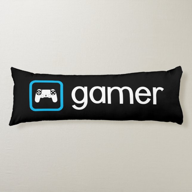 Gamer (blau) seitenschläferkissen (Vorderseite)