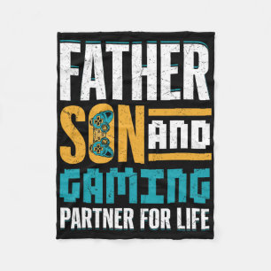 Gamer Bond – Vater und Sohn spielen zusammen Fleecedecke