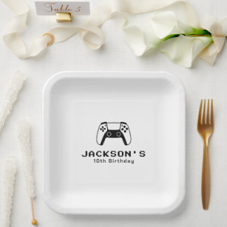 Gamer Boys Simple Modern Birthday Party Pappteller