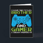 Gamer Brother Game Console Geburtstagsgeschenk Karte<br><div class="desc">Eine tolle Geschenkidee für einen Geburtstag oder Weihnachten. Das perfekte Geschenk für Ihren Bruder und Spieler.</div>