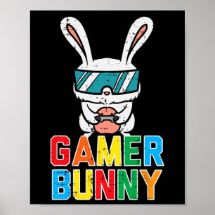 Gamer Bunny Niedlich Easter Video Game Boys Kind Poster