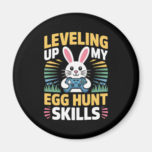 Gamer Bunny Ostereier-Suche Level Up Magnet