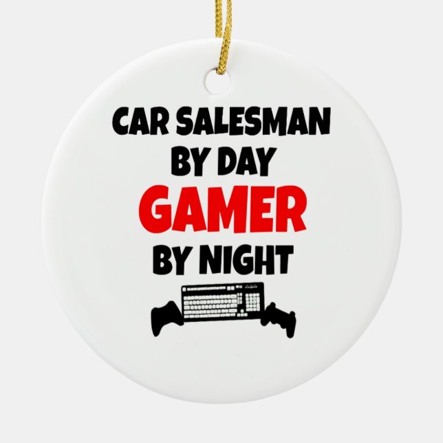 Gamer Car Salesman Keramik Ornament (Vorne)