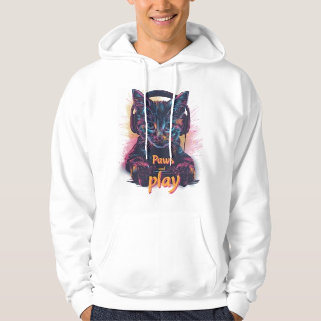 Gamer Cat Level Up Hoodie (Vorderseite)