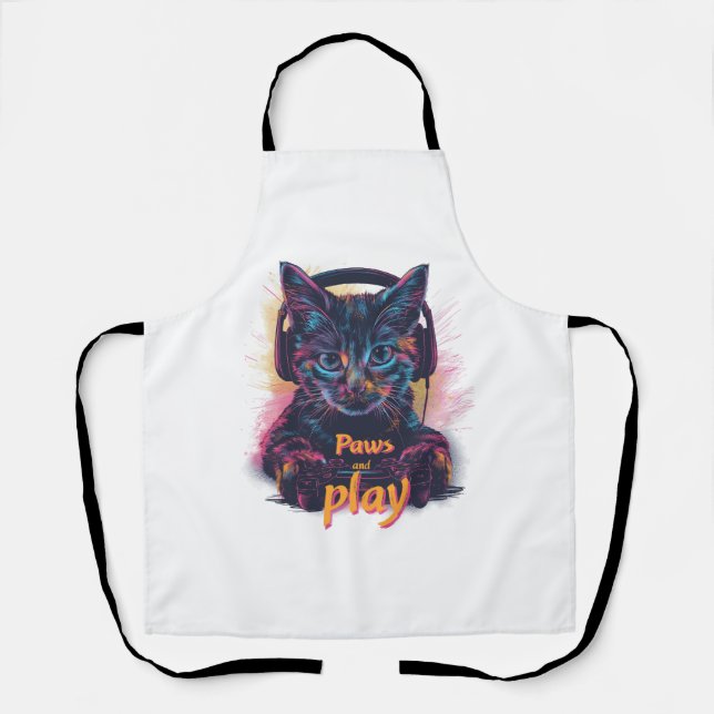 Gamer Cat Level Up Schürze (Vorderseite)