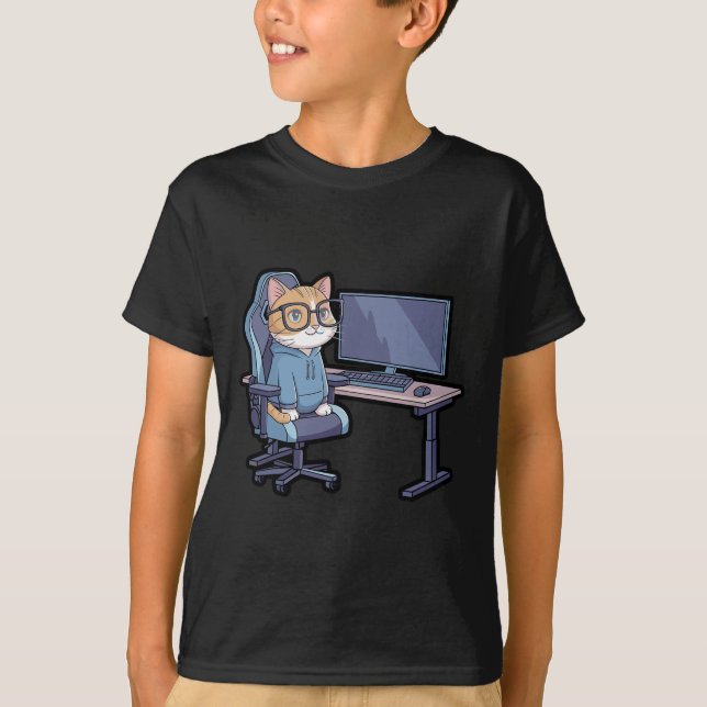 Gamer Cat Squad Lustiges Meme  T-Shirt (Vorderseite)