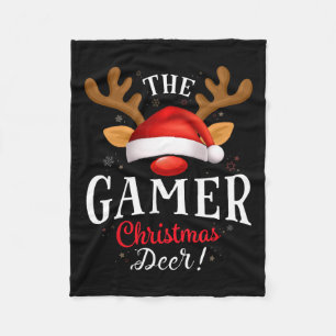 Gamer Christmas Deer Pjs Xmas Familie Matching Fleecedecke