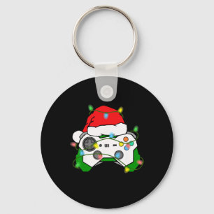 Gamer Christmas Gaming Weihnachtsmannmütze Video G Schlüsselanhänger