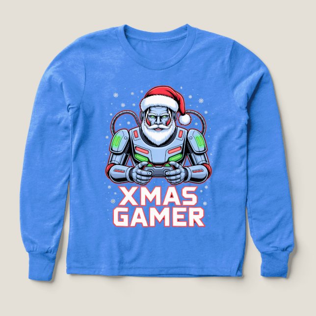 Gamer Christmas Gifts Cyber Santa Robot Xmas Gamer (Design Vorderseite)