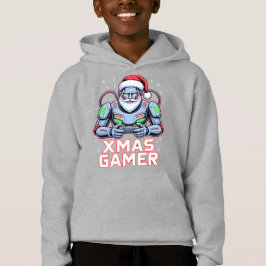 Gamer Christmas Gifts Cyber Santa Robot Xmas Gamer Hoodie