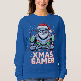 Gamer Christmas Gifts Cyber Santa Robot Xmas Gamer Sweatshirt