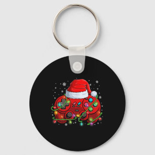 Gamer Christmas Video Game Weihnachtsmannmütze Lig Schlüsselanhänger